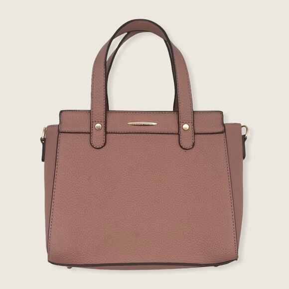 Mauve Purple Pink Vegan Goldtone Hardware Medium Zip Crossbody Bag NWOT - Picture 1 of 10